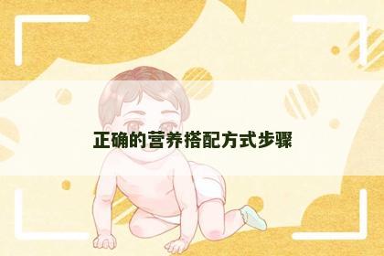 正确的营养搭配方式步骤